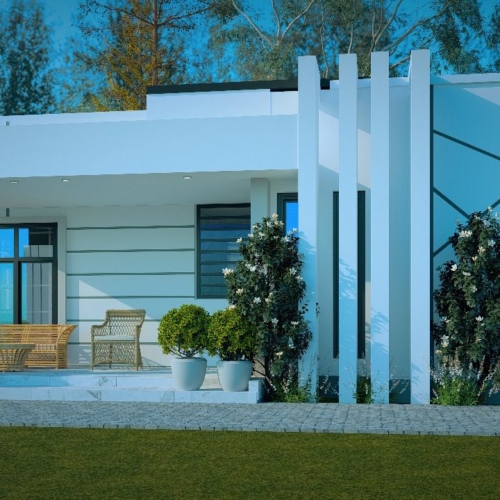 2 bedroom flatroof house design