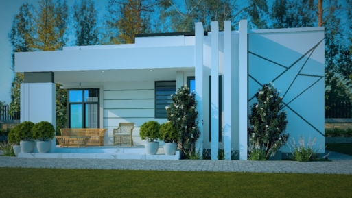 2 bedroom flatroof house design