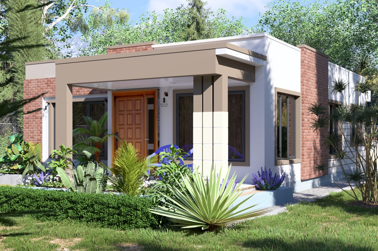 Our Latest 3 Bedroom House Design in Syokimau: A Modern Bungalow Blueprint 6 Flat roof house design