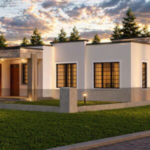 3 bedroom hidden roof house design
