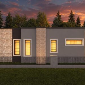 3 bedroom house plan with hidden roof